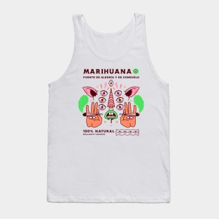 psychedelic trippy stoner colorful 420 mary jane yerba weed Tank Top